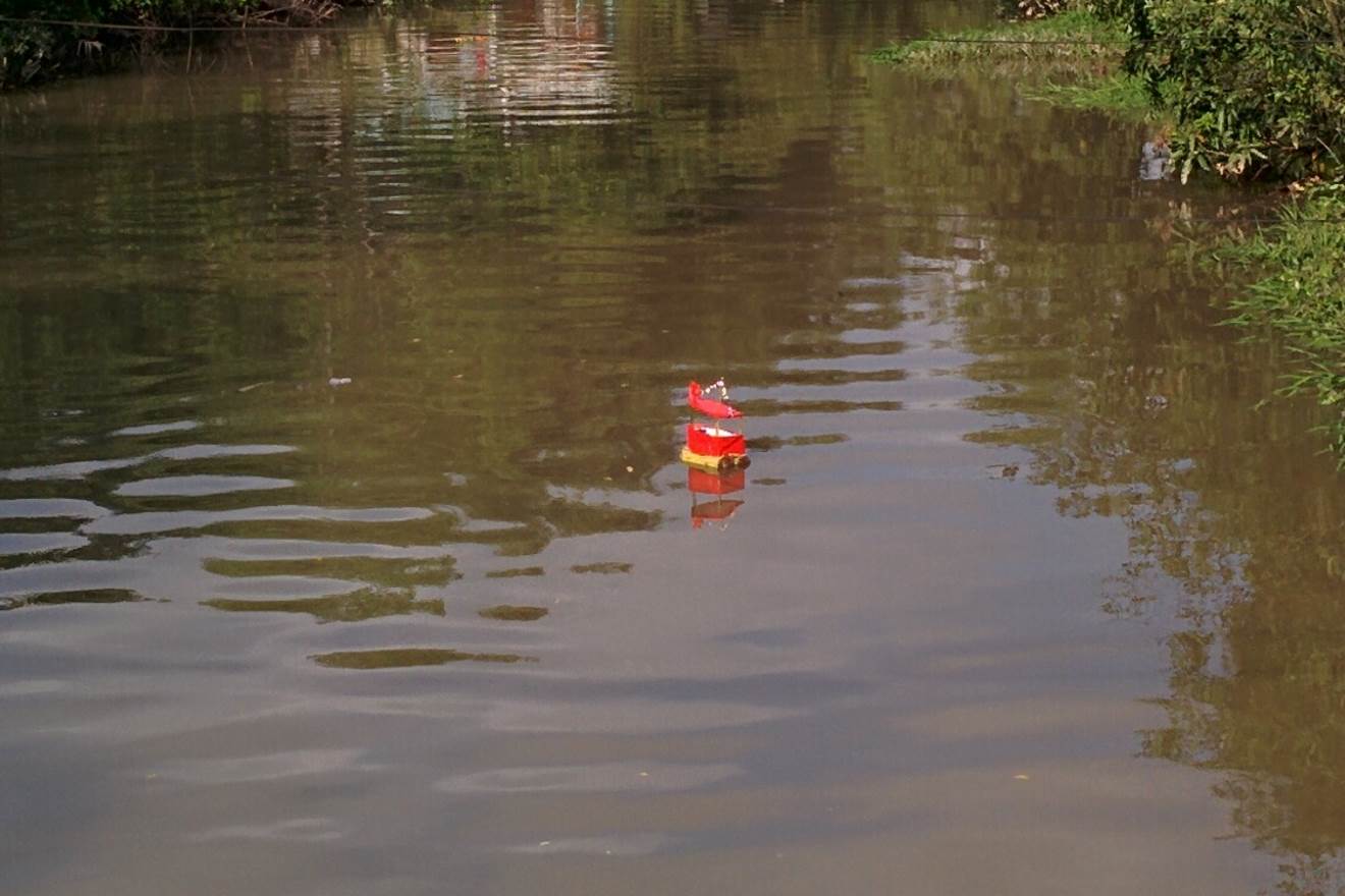 Tiny traditional Tet boat